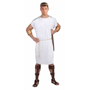 Roman Tunic Costume White - Mens Roman Costumes